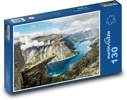 Ringedalsvannet - jezero, Norsko - Puzzle 130 dílků, rozměr 28,7x20 cm