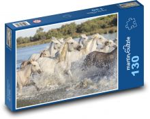 Fohlen, die im Wasser laufen Puzzle 130 Teile - 28,7x20 cm