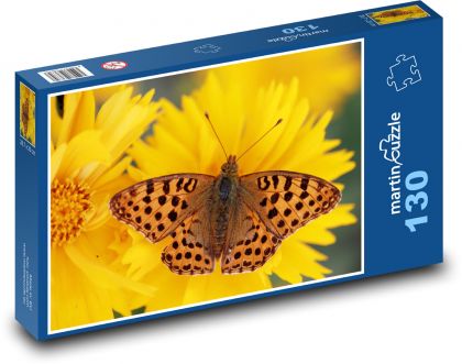 Motýl na květině - puzzle 130 dílků