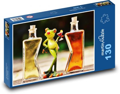 Žába a láhev alkoholu - puzzle 130 dílků