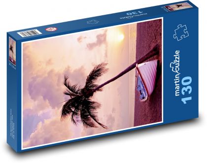 Loď na pobreží - Puzzle 130 dielikov, rozmer 28,7x20 cm 