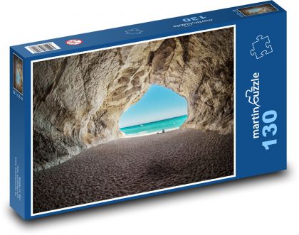 Taliansko - Cala gonone,, beach - Puzzle 130 dielikov, rozmer 28,7x20 cm 