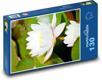 Biela vodná ľalia - Puzzle 130 dielikov, rozmer 28,7x20 cm 