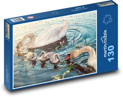 The Swan Family - Puzzle 130 pieces, size 28.7x20 cm 