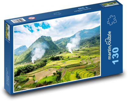 Pola ryżowe - Wietnam - Puzzle 130 elementów, rozmiar 28,7x20 cm