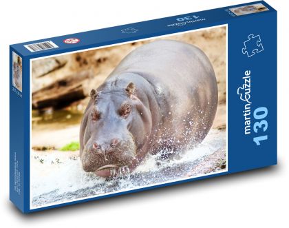Nilpferd im Wasser - Puzzle - 130 Teile