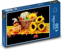 Podzimní dekorace Puzzle 130 - 28,7x20 cm