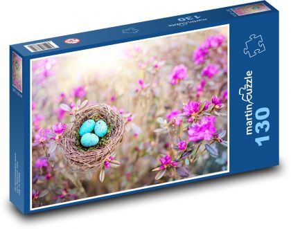 Ptasie Gniazdo - Puzzle 130 elementów, rozmiar 28,7x20 cm