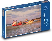 Rybárske lode - prístav Puzzle 130 dielikov - 28,7 x 20 cm 