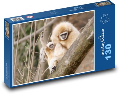 Gibbons - monkeys - Puzzle 130 pieces, size 28.7x20 cm 
