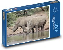 White Rhino Puzzle 130 pieces - 28.7 x 20 cm 