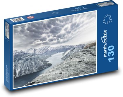 Hory - zatažený den - Puzzle 130 dílků, rozměr 28,7x20 cm