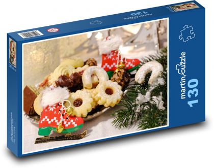 Vianočné sušienky - Puzzle 130 dielikov, rozmer 28,7x20 cm 