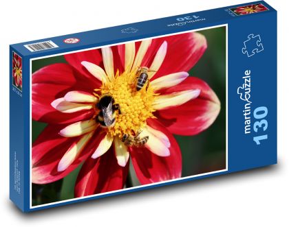 Včely na květině - puzzle 130 dílků