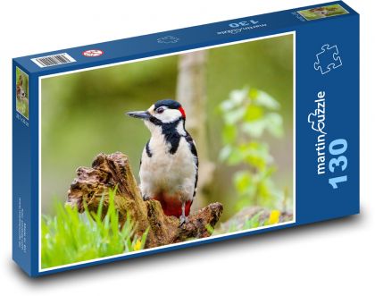 Strakapoud velký - datel - puzzle 130 dílků