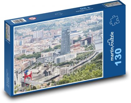 Most - Bilbao, Hiszpania - Puzzle 130 elementów, rozmiar 28,7x20 cm