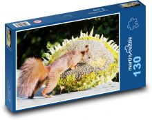 Wiewiórka i słonecznik Puzzle 130 elementów - 28,7x20 cm