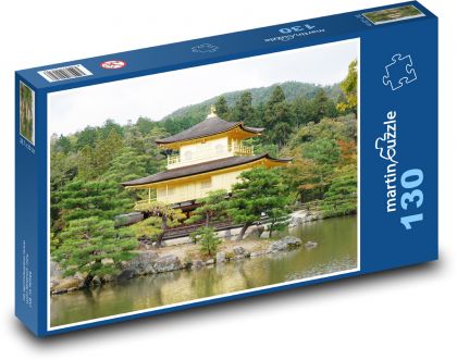 Kinkakuji - Kjóto, Japonsko - Puzzle 130 dielikov, rozmer 28,7x20 cm 