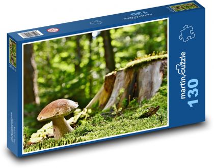 Grzyby w lesie - Puzzle 130 elementów, rozmiar 28,7x20 cm