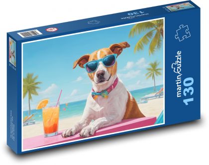 Hund am Strand - Puzzle - 130 Teile