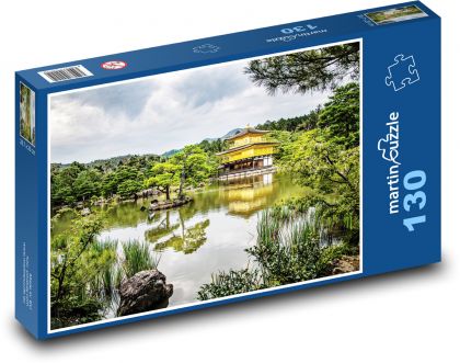 Świątynia nad jeziorem - Sanktuarium, Japonia - Puzzle 130 elementów, rozmiar 28,7x20 cm