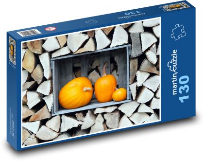 Pumpkin - firewood - Puzzle 130 pieces, size 28.7x20 cm 