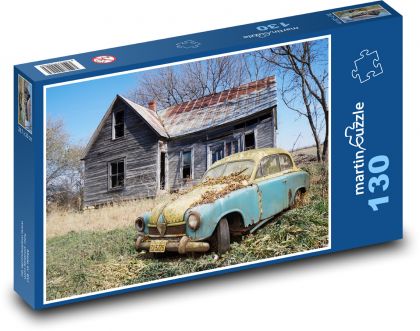 Rezavé auto - puzzle 130 dílků