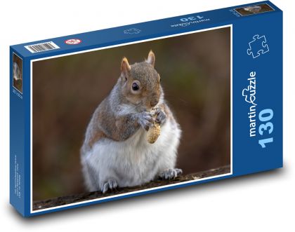 Veverička a arašidy - Puzzle 130 dielikov, rozmer 28,7x20 cm 