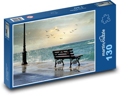 Vlny pri gréckom pobreží - Puzzle 130 dielikov, rozmer 28,7x20 cm 