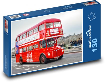 Červený autobus - puzzle 130 dílků