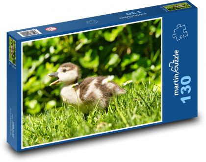 Młode kaczki w trawie - Puzzle 130 elementów, rozmiar 28,7x20 cm