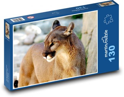 Puma - divoká mačka - Puzzle 130 dielikov, rozmer 28,7x20 cm 