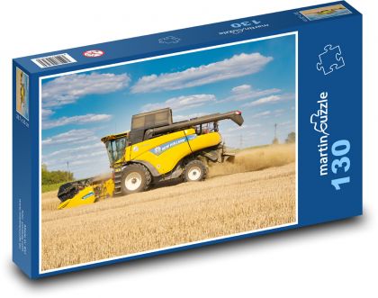 Kombajn - zber pšenice - Puzzle 130 dielikov, rozmer 28,7x20 cm 