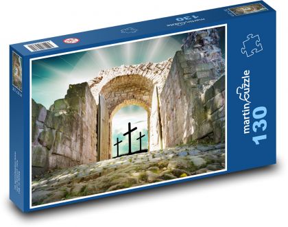 Kulatý oblouk na hradě - puzzle 130 dílků