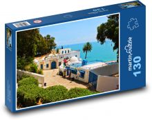Sidi Bou Said - Tunisko Puzzle 130 dílků - 28,7 x 20 cm