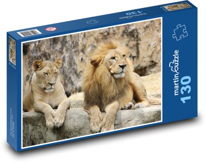 Löwe und Löwin - Puzzle - 130 Teile
