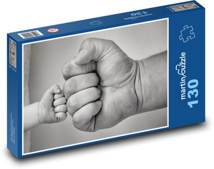 Ręce, pięści - ojciec i syn - Puzzle 130 elementów, rozmiar 28,7x20 cm