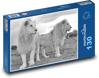 White Lions - Puzzle 130 pieces, size 28.7x20 cm 