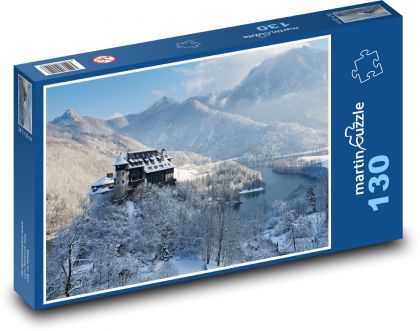 Zimná krajina - hrad - Puzzle 130 dielikov, rozmer 28,7x20 cm 