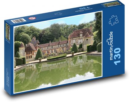 Zamek - Francja, wieś - Puzzle 130 elementów, rozmiar 28,7x20 cm