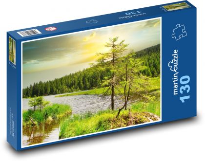 Jazero - les - Puzzle 130 dielikov, rozmer 28,7x20 cm 