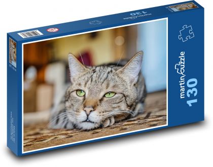 Green-eyed cat - Puzzle 130 pieces, size 28.7x20 cm 