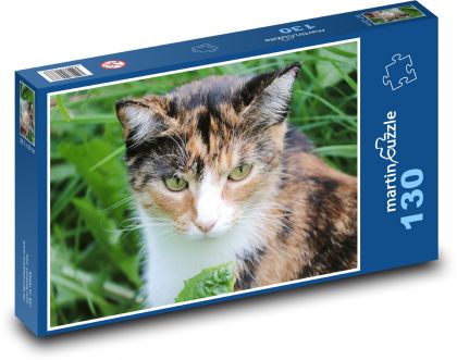 Mačka škvrnitá - Puzzle 130 dielikov, rozmer 28,7x20 cm 