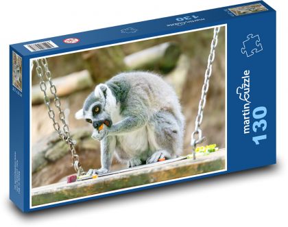 Lemur - Puzzle 130 elementów, rozmiar 28,7x20 cm