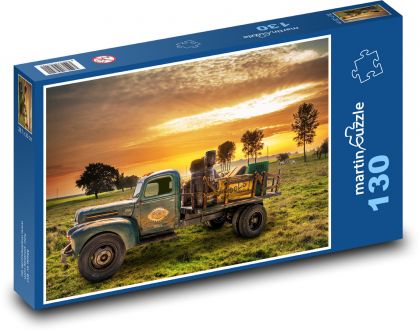 Sonnenuntergang auf dem Feld - Puzzle - 130 Teile