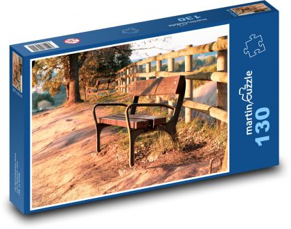 Bank - Sonnenuntergang - Puzzle - 130 Teile