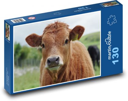Hnědá kráva - puzzle 130 dílků