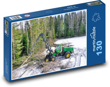 Las - wydobycie - Puzzle 130 elementów, rozmiar 28,7x20 cm