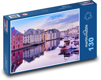Norsko - přístav - puzzle 130 dílků