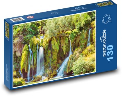 Wodospady - Puzzle 130 elementów, rozmiar 28,7x20 cm
